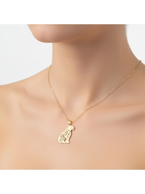 TabiTela 8 ayar altın kolye ucu leopar   GM7345 0.5 gr