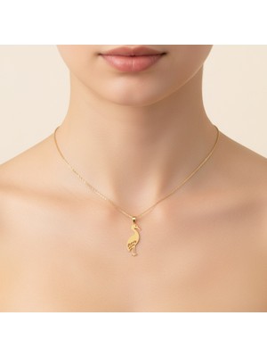 TabiTela 14 ayar altın kolye ucu leylek GM8115 0.5 gr