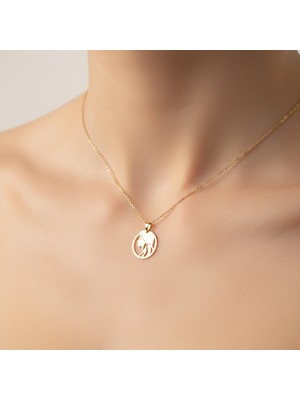 TabiTela 14 ayar altın kolye ucu kız   GM7043 0.5 gr