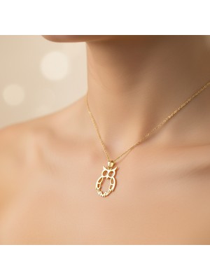 TabiTela 8 ayar altın kolye ucu baykuş   GM7700 0.5 gr