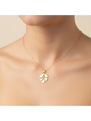 Tabitela 14 Ayar Altın Kolye Ucu Yaprak GM7318 0.5 gr