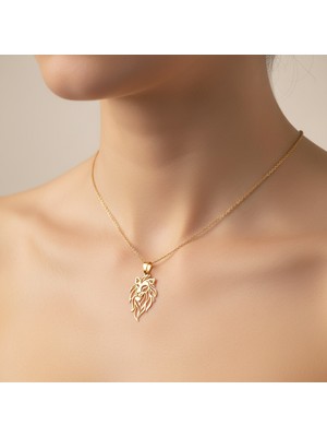 Tabitela 14 Ayar Altın Kolye Ucu Aslan   GM7337 1 gr