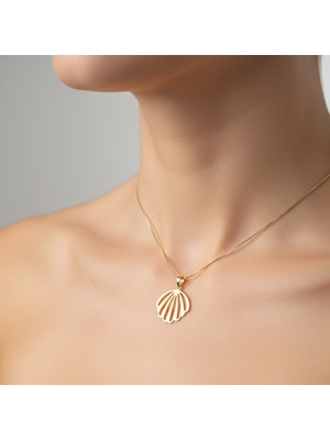 TabiTela 14 ayar altın kolye ucu deniz kabuğu   GM8019 1 gr