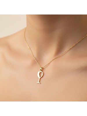 TabiTela 14 ayar altın kolye ucu şarap kadehi GM8911 1 gr