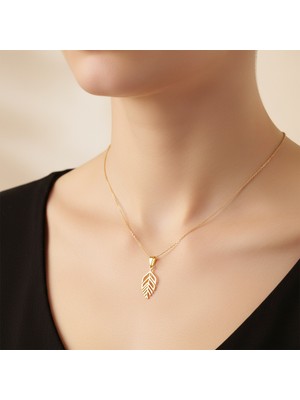 TabiTela 8 ayar altın kolye ucu buğday başağı GM8473 1 gr