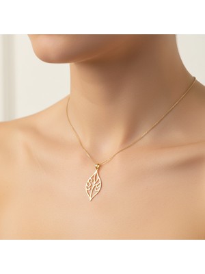 Tabitela 8 Ayar Altın Kolye Ucu Yaprak GM7284 0.5 gr