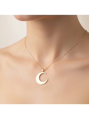 TabiTela 8 ayar altın kolye ucu ay GM7540 1 gr