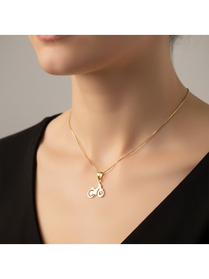 TabiTela 14 ayar altın kolye ucu motosiklet GM8637 0.5 gr