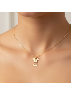 TabiTela 14 ayar altın kolye ucu Mickey Mouse   GM7524 0.5 gr