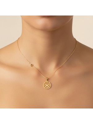 TabiTela 8 ayar altın kolye ucu Mandela   GM7468 1 gr