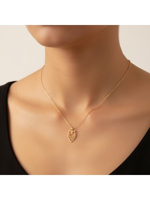 TabiTela 14 ayar altın kolye ucu baykuş   GM7704 1 gr