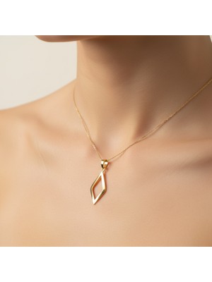 TabiTela 14 ayar altın kolye ucu eşkenar dörtgen   GM7910 1 gr