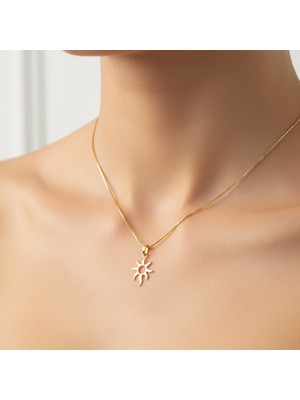 TabiTela 8 ayar altın kolye ucu güneş GM8163 0.5 gr