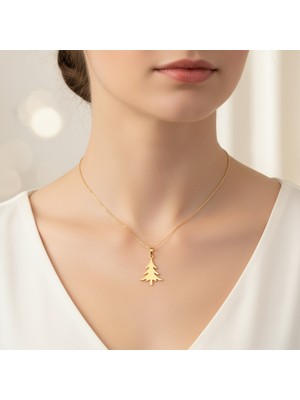 TabiTela 8 ayar altın kolye ucu noel ağacı   GM7800 1 gr