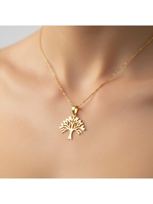 TabiTela 8 ayar altın kolye ucu meşe   GM7670 0.5 gr