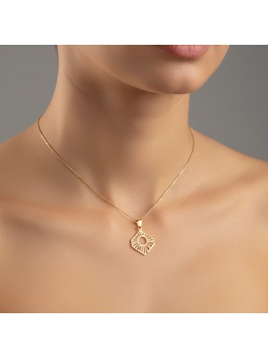 TabiTela 8 ayar altın kolye ucu güneş GM8174 0.5 gr