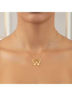 Tabitela 14 Ayar Altın Kolye Ucu Kelebek GM6815 1 gr