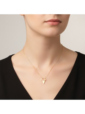 TabiTela 14 ayar altın kolye ucu ceren ya karaca GM6970 0.5 gr