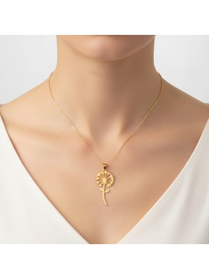 TabiTela 8 ayar altın kolye ucu karahindiba GM8827 0.5 gr