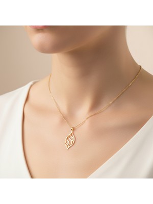 Tabitela 14 Ayar Altın Kolye Ucu Yaprak GM7319 0.5 gr