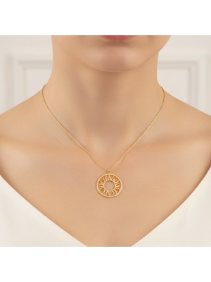 TabiTela 8 ayar altın kolye ucu güneş GM8169 0.5 gr