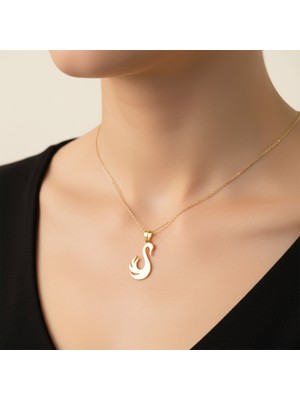 TabiTela 8 ayar altın kolye ucu kuğu GM8197 0.5 gr