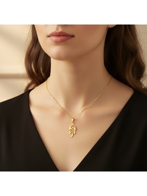 TabiTela 8 ayar altın kolye ucu buğday başağı GM8479 0.5 gr