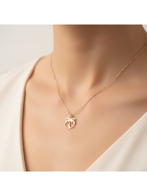 TabiTela 8 ayar altın kolye ucu palmiye ağacı GM8520 1 gr