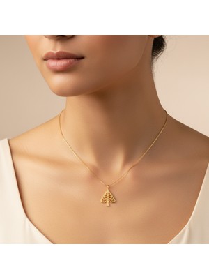 TabiTela 8 ayar altın kolye ucu noel ağacı   GM7791 1 gr