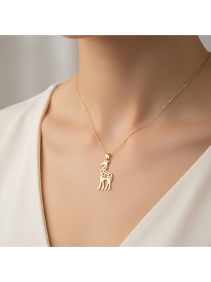 TabiTela 14 ayar altın kolye ucu zürafa GM7015 0.5 gr