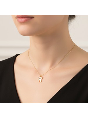 Tabitela 8 Ayar Altın Kolye Ucu Diş   GM8268 1 gr