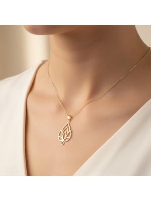 TabiTela 14 ayar altın kolye ucu lotus   GM7436 0.5 gr