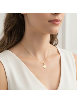 TabiTela 8 ayar altın kolye ucu gülen yüz GM8076 1 gr