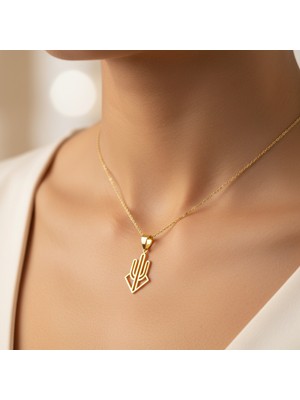 TabiTela 14 ayar altın kolye ucu kaktüs   GM6840 1 gr