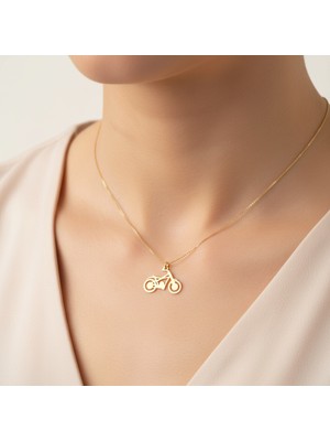 TabiTela 8 ayar altın kolye ucu motosiklet GM8646 0.5 gr