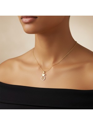 TabiTela 8 ayar altın kolye ucu ananas GM8685 1 gr