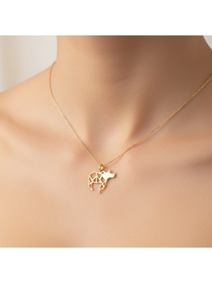 TabiTela 8 ayar altın kolye ucu gergedan GM7887 1 gr