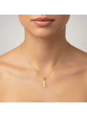 TabiTela 8 ayar altın kolye ucu noel ağacı   GM7796 1 gr