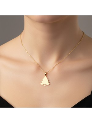 TabiTela 14 ayar altın kolye ucu noel ağacı   GM7805 1 gr