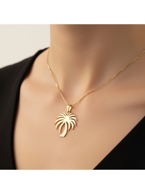 TabiTela 8 ayar altın kolye ucu palmiye ağacı GM6486 0.5 gr