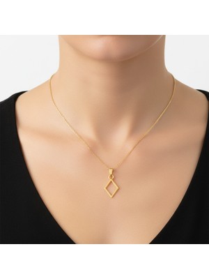 TabiTela 8 ayar altın kolye ucu eşkenar dörtgen   GM7919 0.5 gr