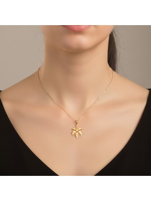 TabiTela 8 ayar altın kolye ucu ot yaprağı GM9135 0.5 gr