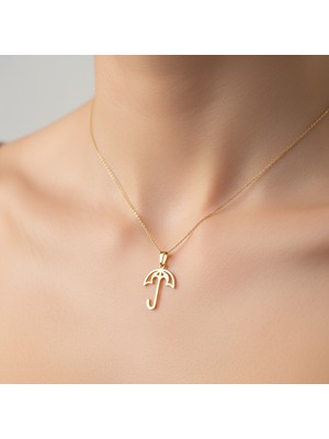 TabiTela 14 ayar altın kolye ucu şemsiye GM8763 0.5 gr