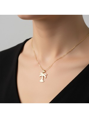 TabiTela 8 ayar altın kolye ucu palmiye ağacı GM8528 1 gr