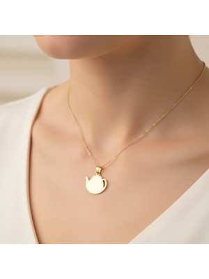 TabiTela 8 ayar altın kolye ucu Çaydanlık GM9107 1 gr