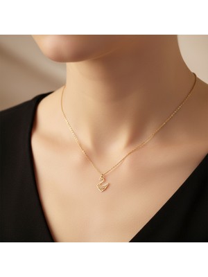 TabiTela 8 ayar altın kolye ucu kuğu GM8205 1 gr