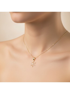 TabiTela 14 ayar altın kolye ucu kar tanesi GM8092 0.5 gr