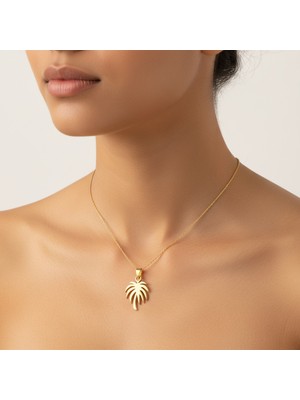 TabiTela 8 ayar altın kolye ucu palmiye ağacı GM6485 0.5 gr