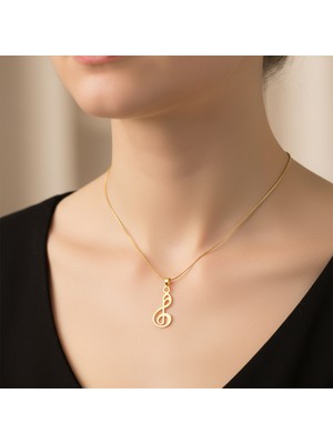 Tabitela 8 Ayar Altın Kolye Ucu Müzik Notası   GM7614 0.5 gr