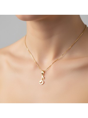 TabiTela 8 ayar altın kolye ucu müzik notası   GM7616 1 gr